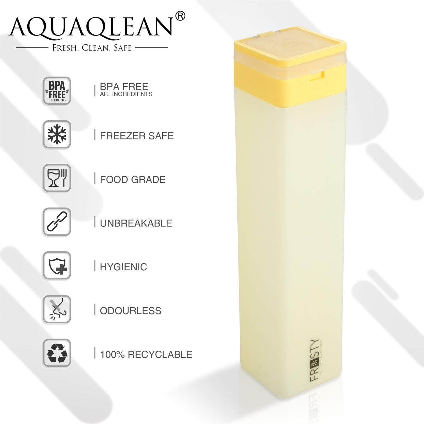 AQ India's 1st Square Flip Cap Bottle with Handle I 1000ml (6pcs Gift Set) I Food Grade & Reusable
