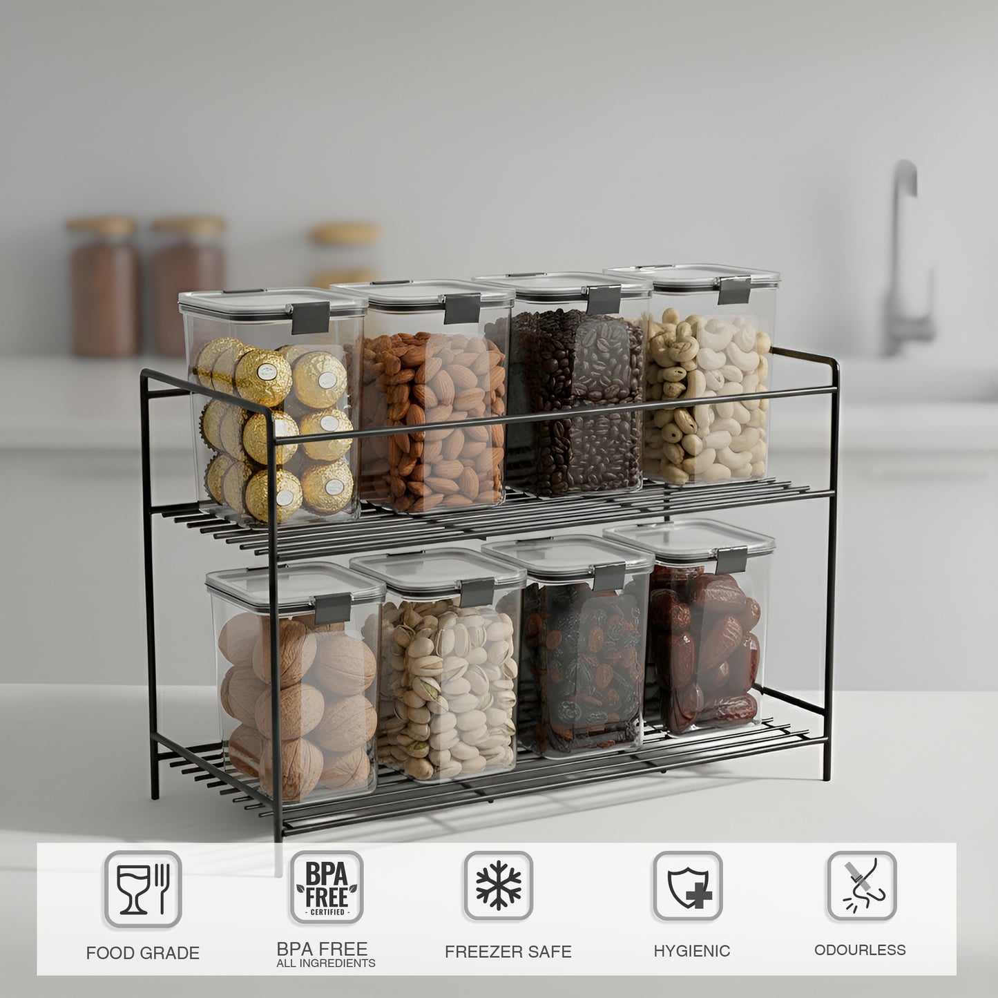 FreshLock Airtight Food Storage Container | BPA-Free | Leakproof L&L 1100ML 8PC