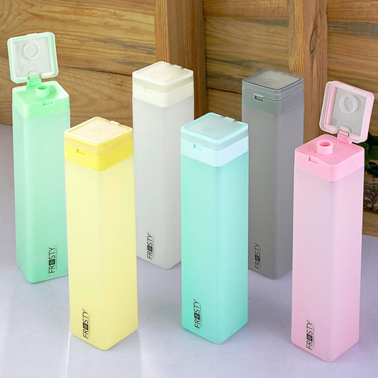 AQ India's 1st Square Flip Cap Bottle with Handle I 1000ml (6pcs Gift Set) I Food Grade & Reusable