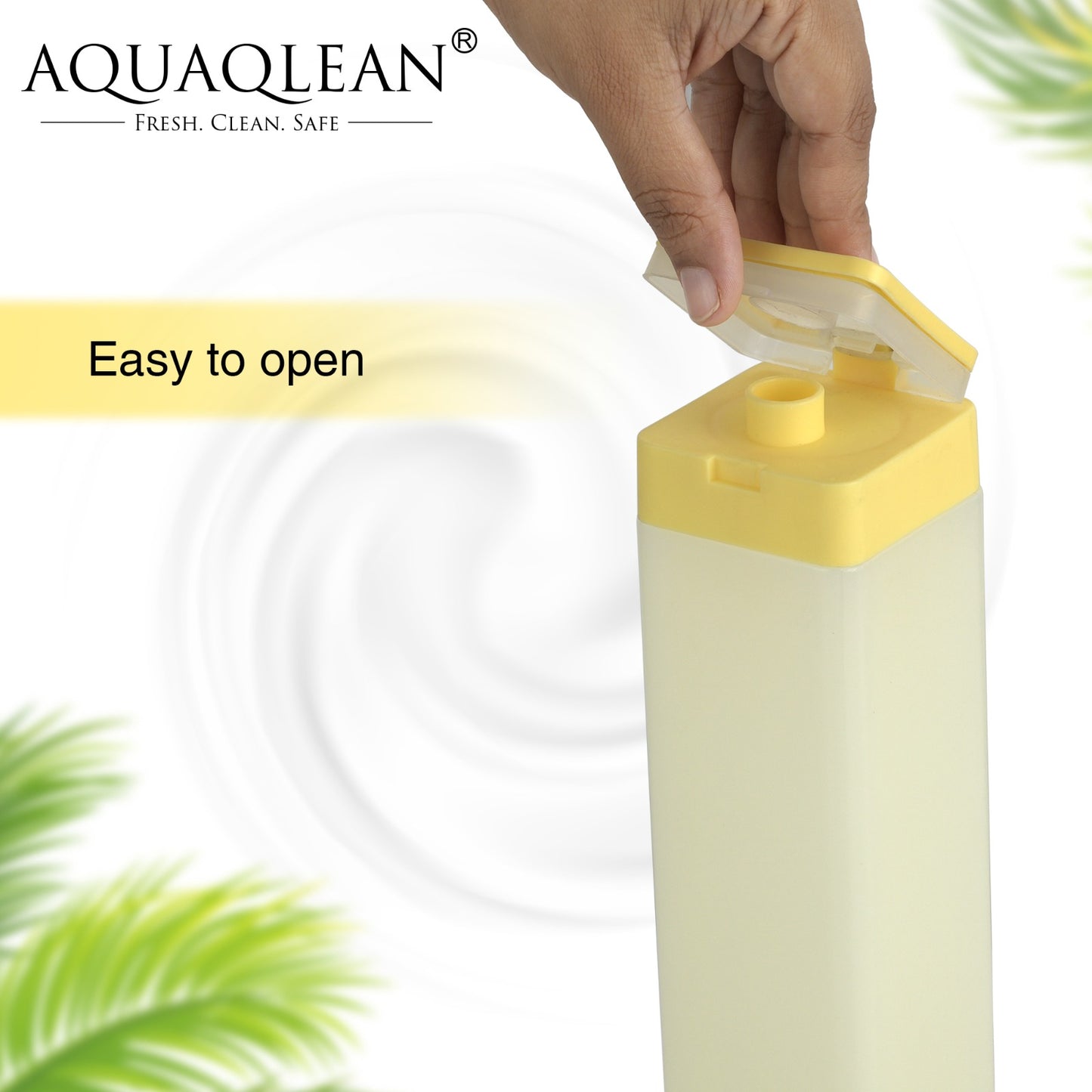 AQ India's 1st Square Flip Cap Bottle with Handle I 1000ml (6pcs Gift Set) I Food Grade & Reusable