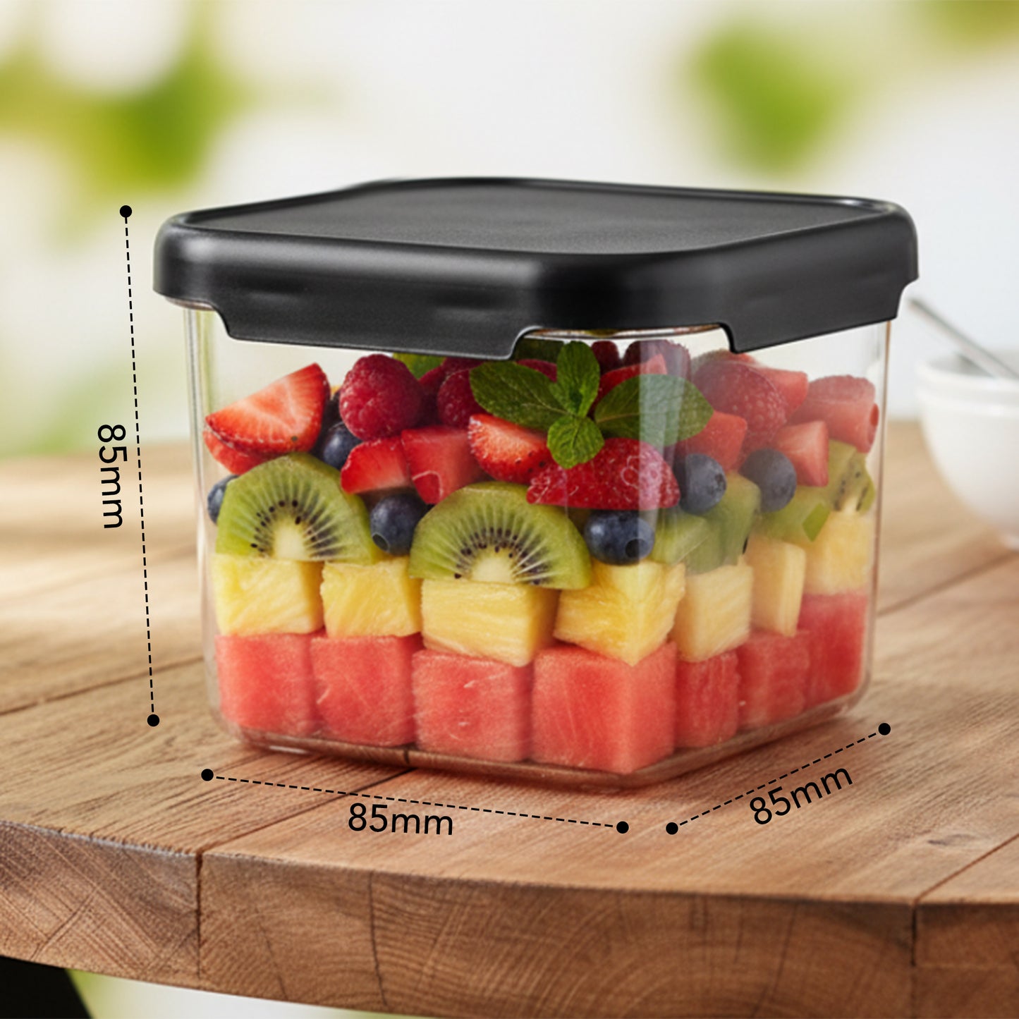 SealPro Airtight Square Container with Scoop – Silicone Lid, BPA Free, Freezer & Dishwasher Safe Kitchen Storage Box