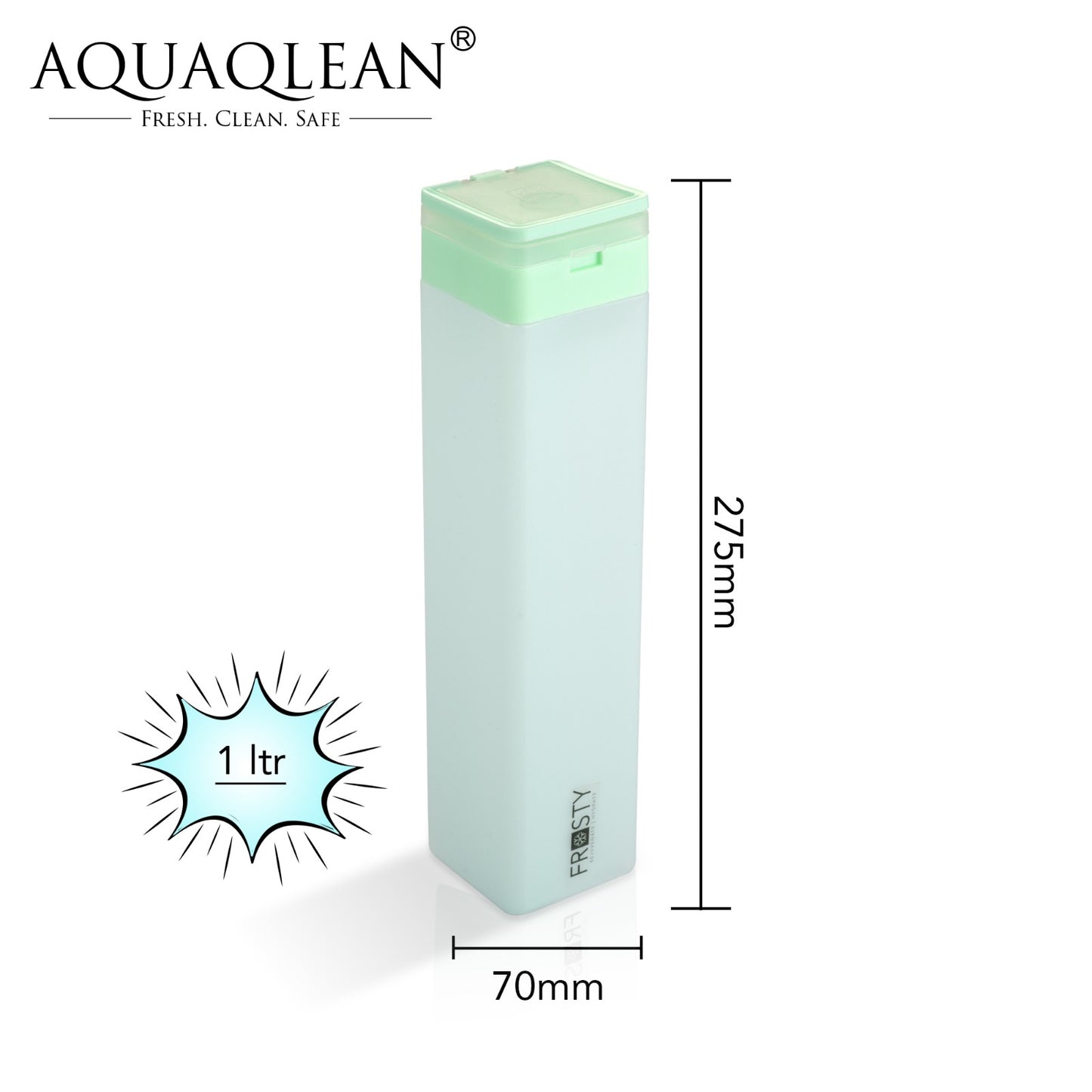 AQ India's 1st Square Flip Cap Bottle with Handle I 1000ml (6pcs Gift Set) I Food Grade & Reusable