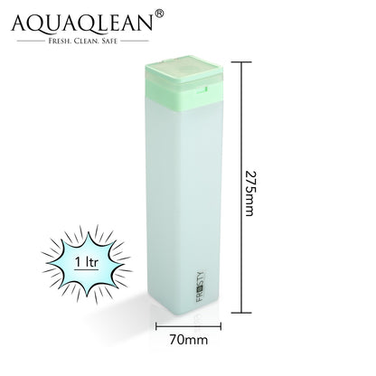 AQ India's 1st Square Flip Cap Bottle with Handle I 1000ml (6pcs Gift Set) I Food Grade & Reusable