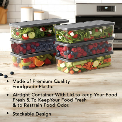 FreshTray Fridge Organiser Box with Drain Basket & Lid – BPA Free, Stackable, Freezer Safe Vegetable Storage Container. (Copy)