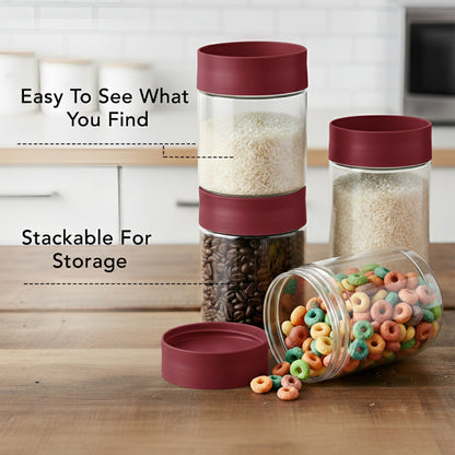 FreshNest Airtight Storage Jar with Lid – BPA Free, Stackable, Freezer Safe Kitchen Canister