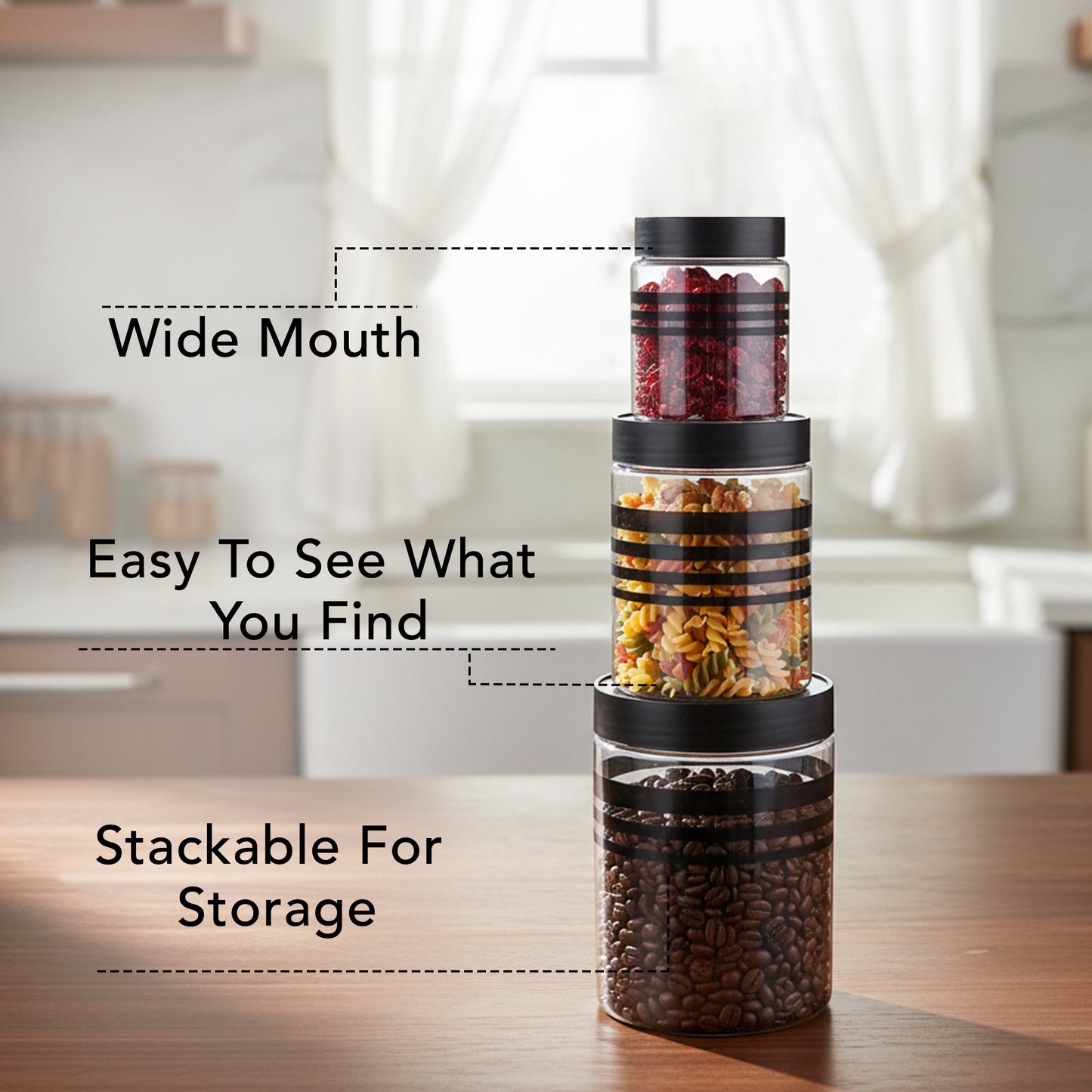 StackFresh Airtight Round Container Set, Transparent, BPA Free, Fridge & Freezer Safe Kitchen Storage Dabba BL 18PC