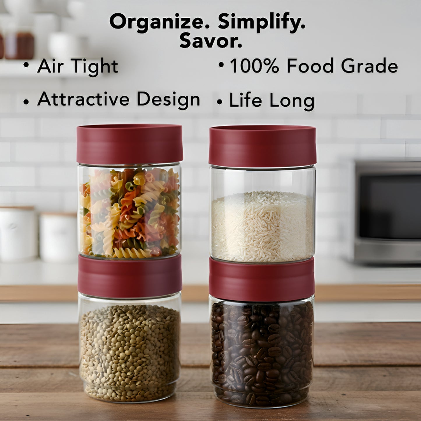 FreshNest Airtight Storage Jar with Lid – BPA Free, Stackable, Freezer Safe Kitchen Canister