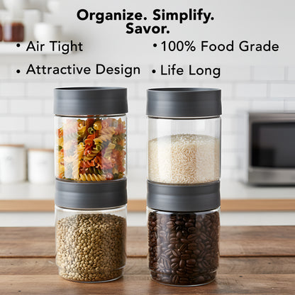 FreshNest Airtight Storage Jar with Lid – BPA Free, Stackable, Freezer Safe Kitchen Canister