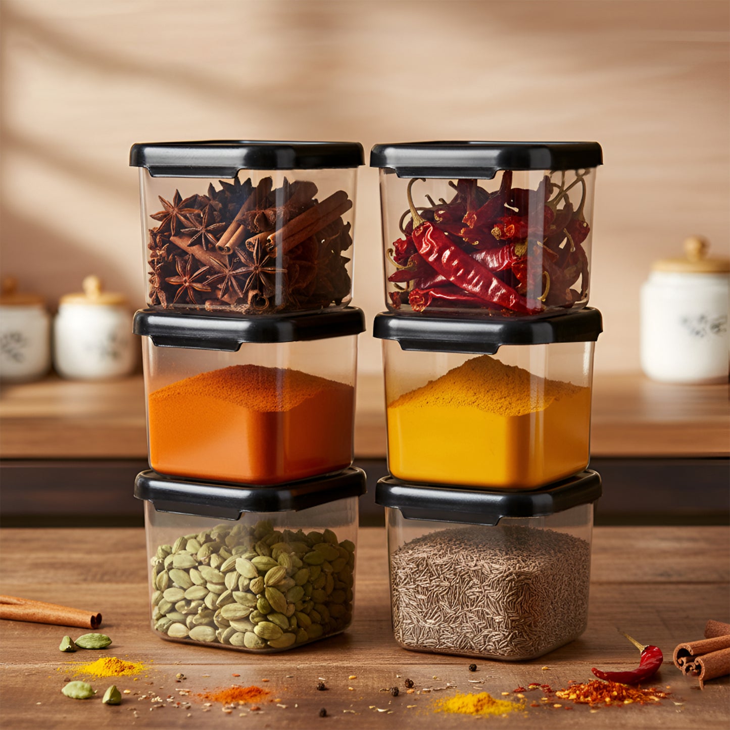 SealPro Airtight Square Container with Scoop – Silicone Lid, BPA Free, Freezer & Dishwasher Safe Kitchen Storage Box