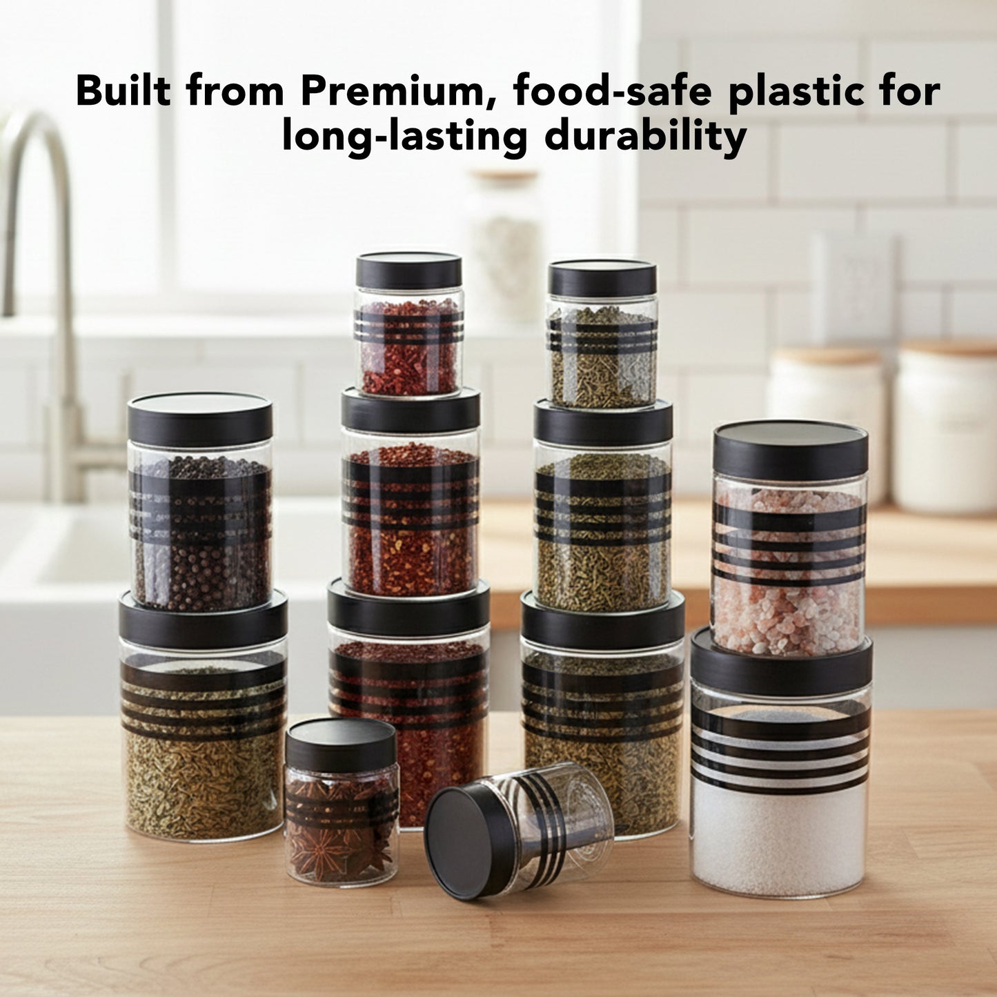 StackFresh Airtight Round Container Set, Transparent, BPA Free, Fridge & Freezer Safe Kitchen Storage Dabba BL 12PC