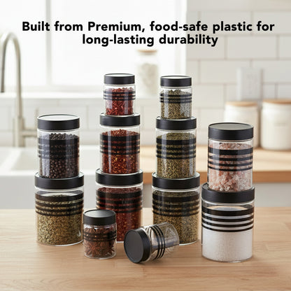 StackFresh Airtight Round Container Set, Transparent, BPA Free, Fridge & Freezer Safe Kitchen Storage Dabba BL 12PC