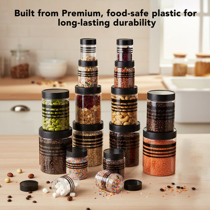 StackFresh Airtight Round Container Set, Transparent, BPA Free, Fridge & Freezer Safe Kitchen Storage Dabba BL 16PC