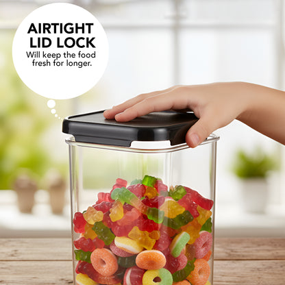 SealPro Airtight Square Container with Scoop – Silicone Lid, BPA Free, Freezer & Dishwasher Safe Kitchen Storage Box