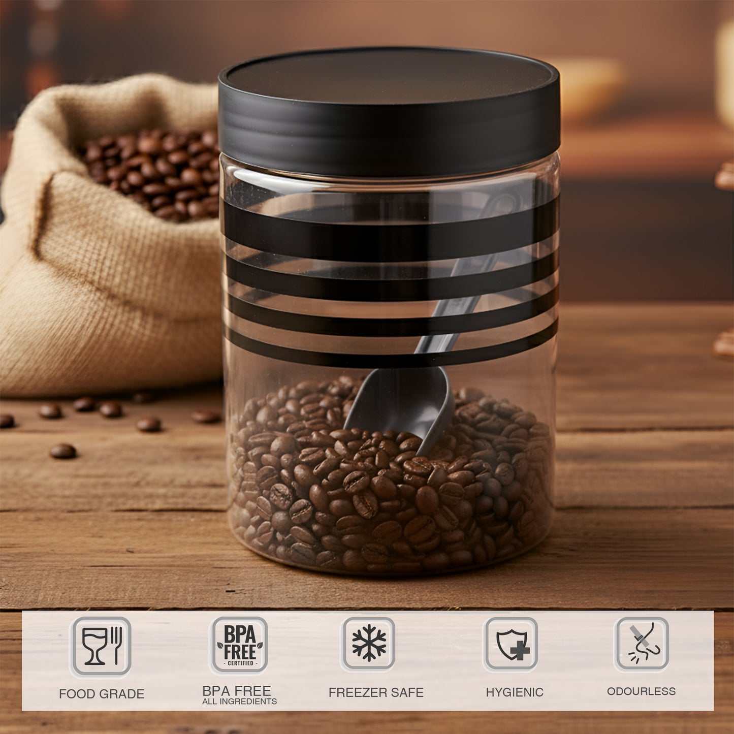 StackFresh Airtight Round Container Set, Transparent, BPA Free, Fridge & Freezer Safe Kitchen Storage Dabba BL 12PC