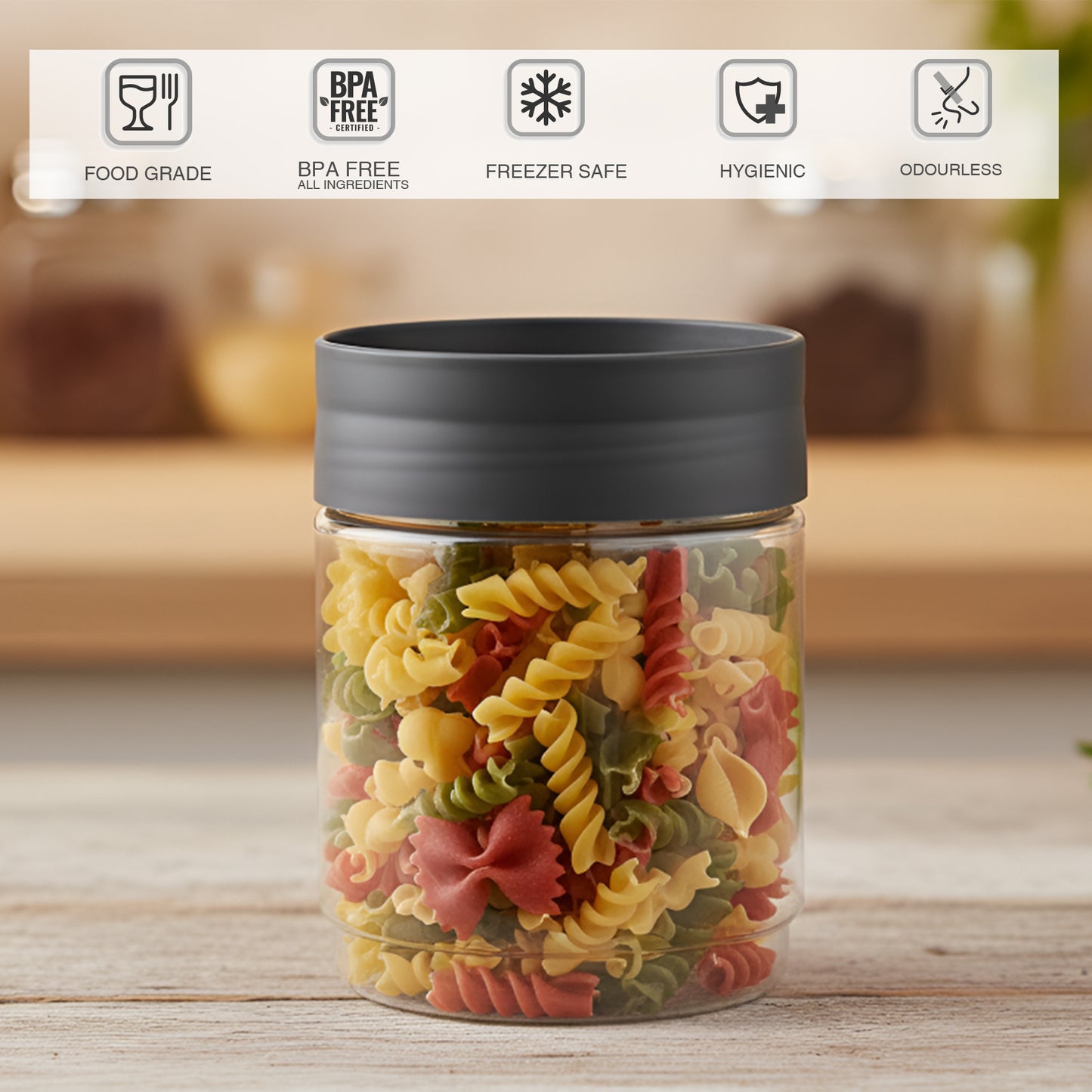 FreshNest Airtight Storage Jar with Lid – BPA Free, Stackable, Freezer Safe Kitchen Canister