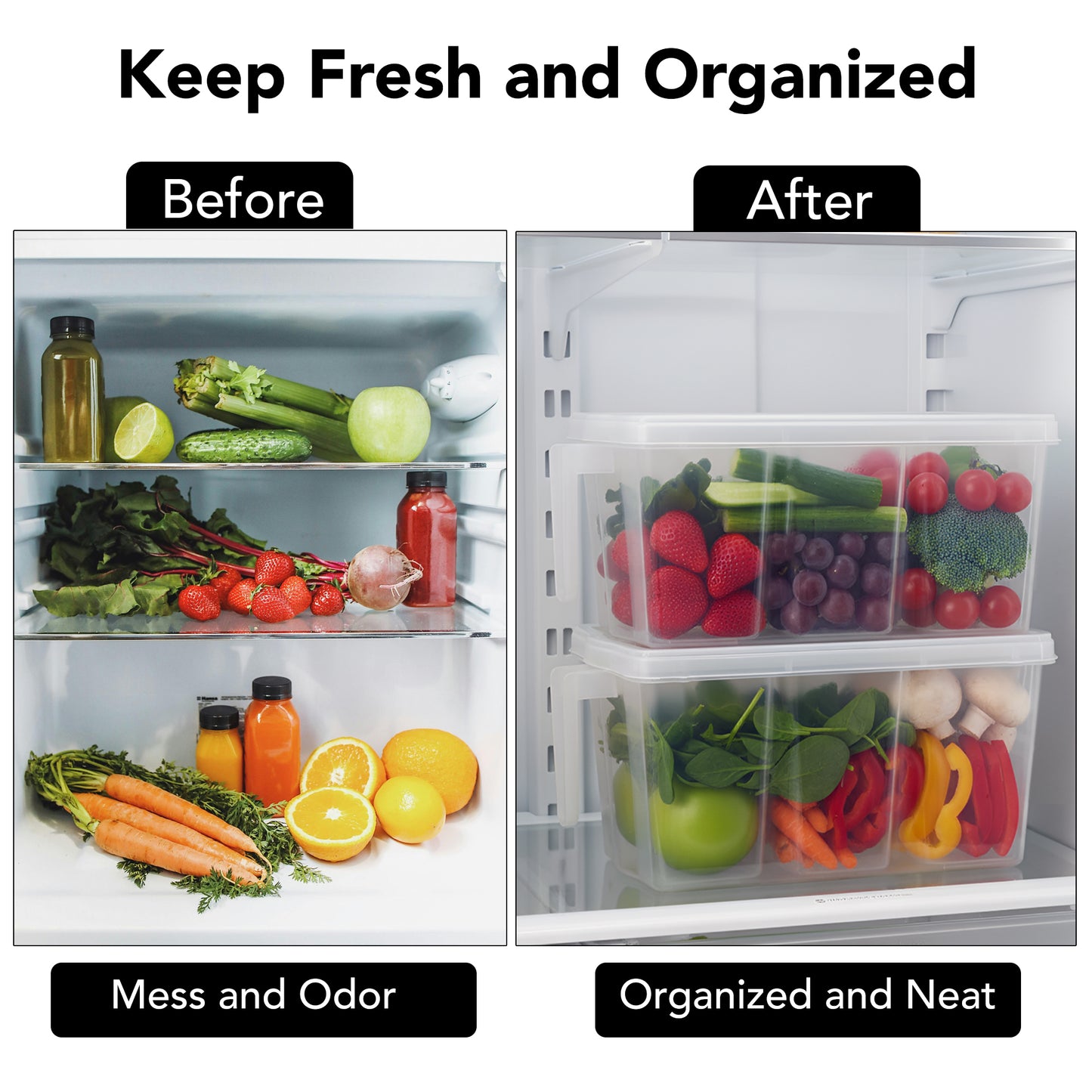 FreshGrid 5L Airtight Multi-Section Container – 6 Compartment Fridge Organiser, BPA Free, Freezer Safe Kitchen Storage Box