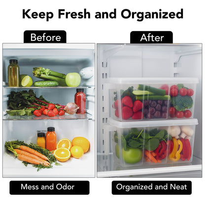 FreshGrid 5L Airtight Multi-Section Container – 6 Compartment Fridge Organiser, BPA Free, Freezer Safe Kitchen Storage Box
