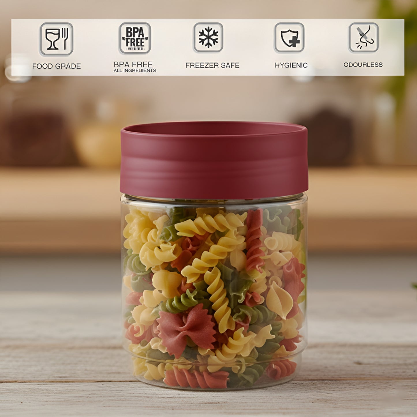 FreshNest Airtight Storage Jar with Lid – BPA Free, Stackable, Freezer Safe Kitchen Canister