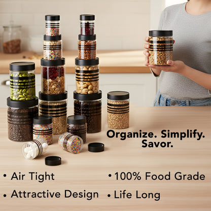 StackFresh Airtight Round Container Set, Transparent, BPA Free, Fridge & Freezer Safe Kitchen Storage Dabba BL 16PC
