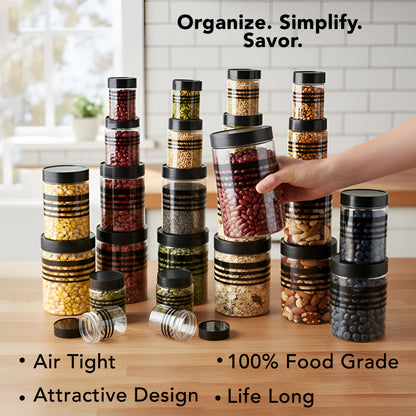 StackFresh Airtight Round Container Set, Transparent, BPA Free, Fridge & Freezer Safe Kitchen Storage Dabba BL 24PC