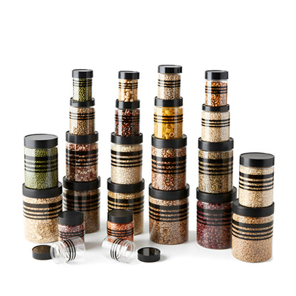 StackFresh Airtight Round Container Set, Transparent, BPA Free, Fridge & Freezer Safe Kitchen Storage Dabba BL 24PC