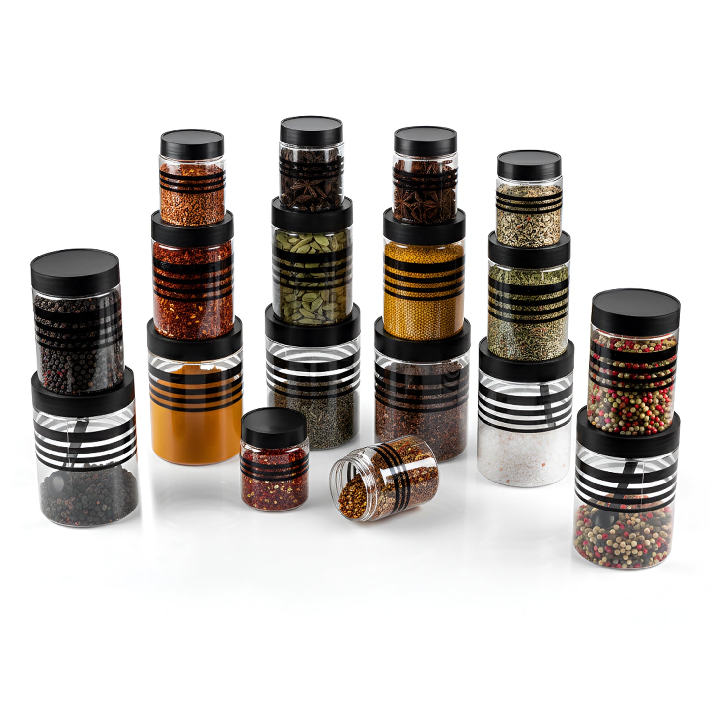 StackFresh Airtight Round Container Set, Transparent, BPA Free, Fridge & Freezer Safe Kitchen Storage Dabba BL 18PC