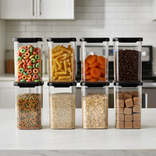 SealPro Airtight Square Container with Scoop – Silicone Lid, BPA Free, Freezer & Dishwasher Safe Kitchen Storage Box