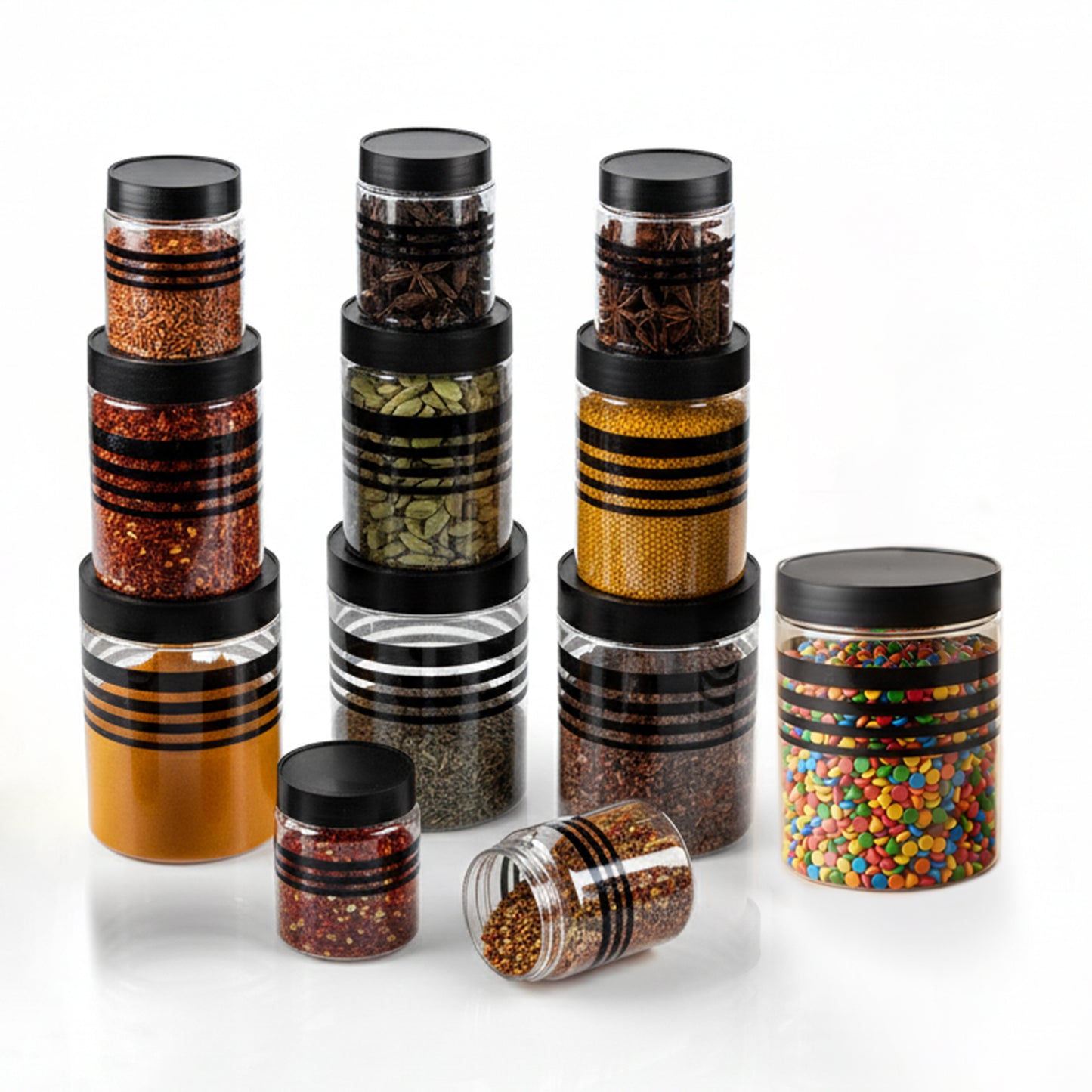StackFresh Airtight Round Container Set, Transparent, BPA Free, Fridge & Freezer Safe Kitchen Storage Dabba BL 12PC