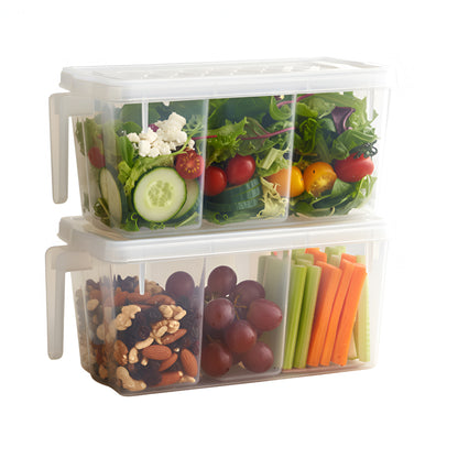 FreshGrid 5L Airtight Multi-Section Container – 6 Compartment Fridge Organiser, BPA Free, Freezer Safe Kitchen Storage Box