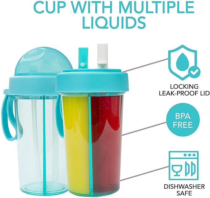2 in 1 Water Bottle for hot and Cold Drinks with Double Straws and Cover 1000 ml BottleAQUAQLEAN STOREFRONT