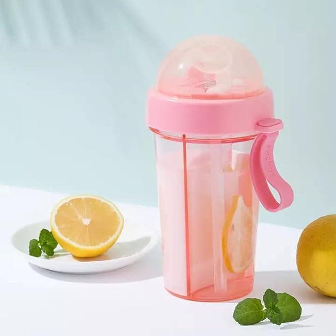 2 in 1 Water Bottle for hot and Cold Drinks with Double Straws and Cover 1000 ml BottleAQUAQLEAN STOREFRONT