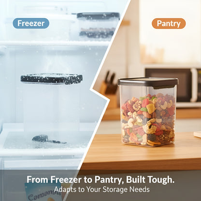 AirLock Tall Square Kitchen Container – Silicone Seal, Lightweight, Unbreakable, Food Grade Transparent Storage Box