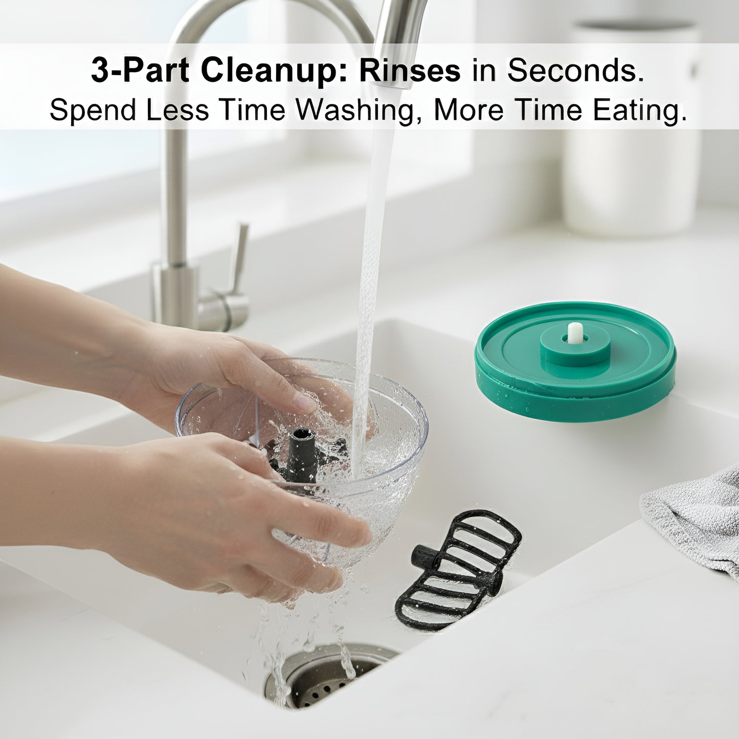 SwiftChop 2-in-1 Hand Pull Chopper – No-Tears Onion Cutter, BPA Free Manual Food Chopper with String Pull.