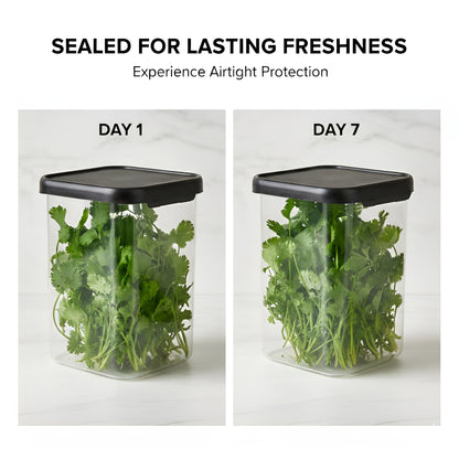 AirLock Tall Square Kitchen Container – Silicone Seal, Lightweight, Unbreakable, Food Grade Transparent Storage Box
