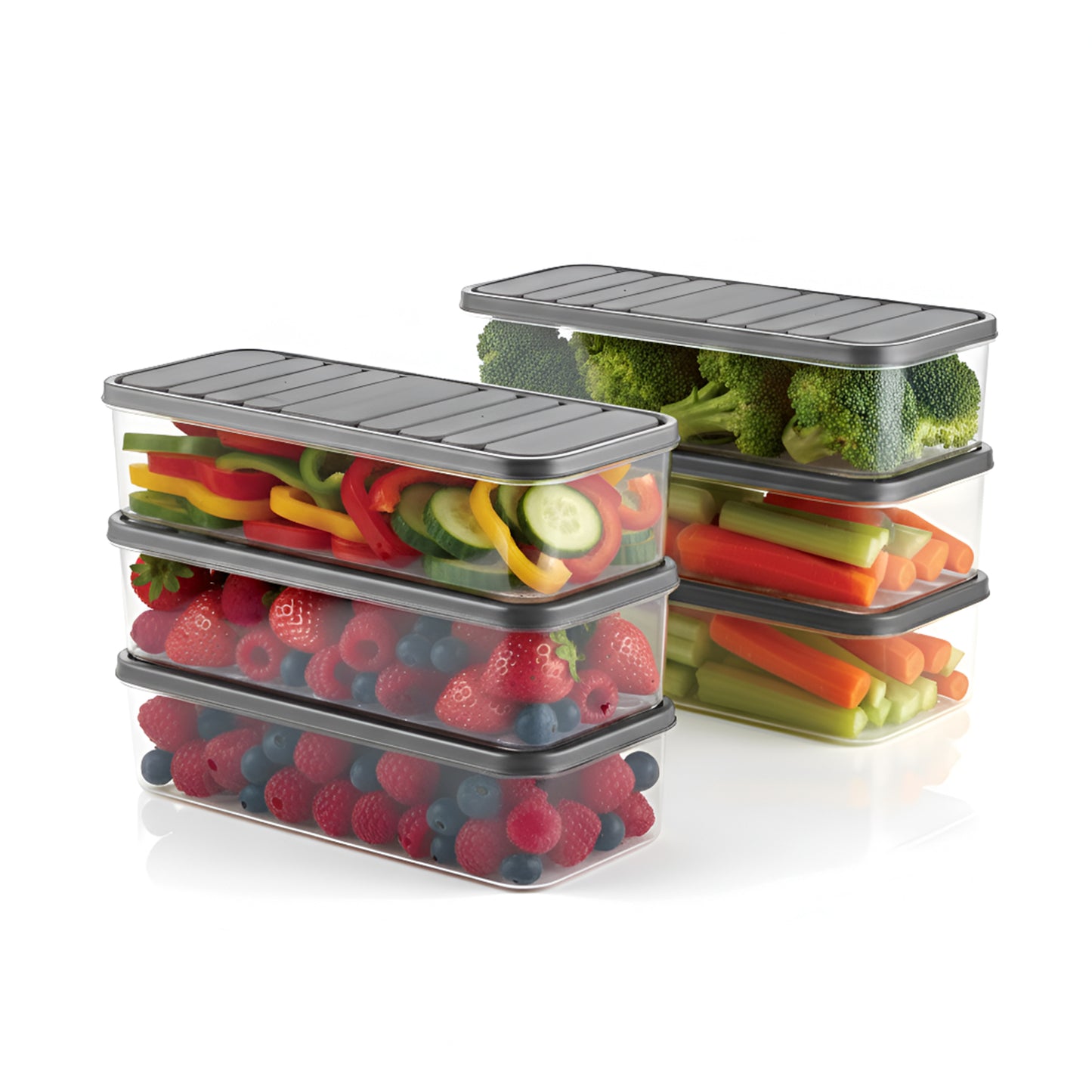 FreshTray Fridge Organiser Box with Drain Basket & Lid – BPA Free, Stackable, Freezer Safe Vegetable Storage Container. (Copy)