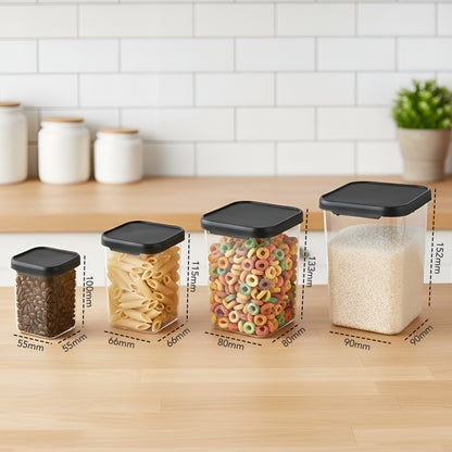AirLock Tall Square Kitchen Container – Silicone Seal, Lightweight, Unbreakable, Food Grade Transparent Storage Box