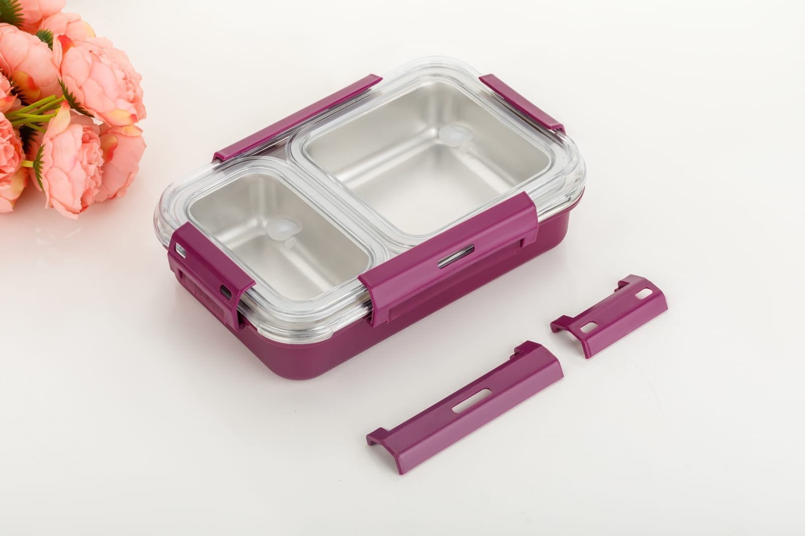 AQ 2 - Compartment SS Lunch Box | 700ml Leak - Proof Tiffin Box for BPA - Free & Eco - Friendly ContainerAQUAQLEAN STOREFRONT