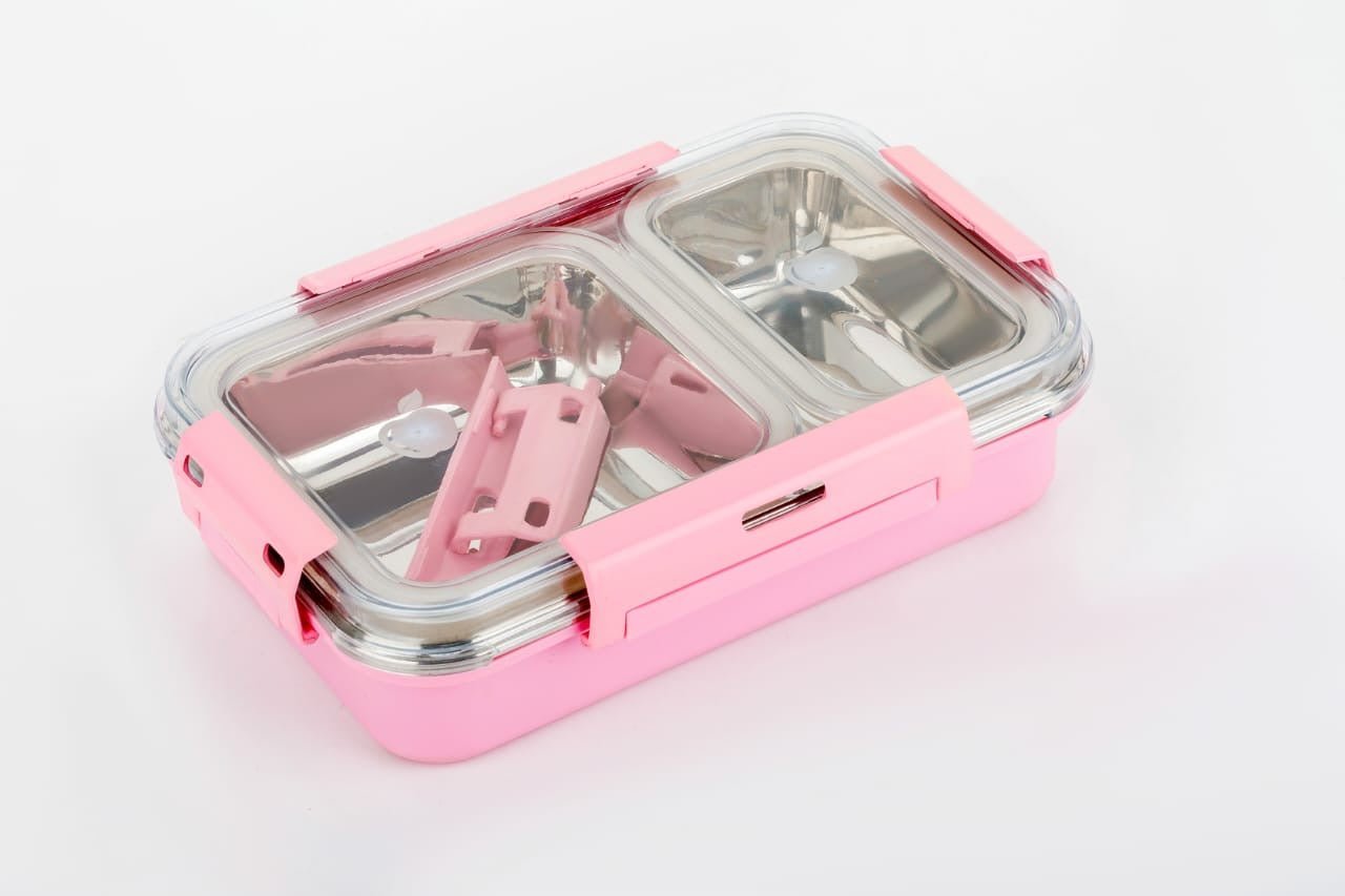 AQ 2 - Compartment SS Lunch Box | 700ml Leak - Proof Tiffin Box for BPA - Free & Eco - Friendly ContainerAQUAQLEAN STOREFRONT