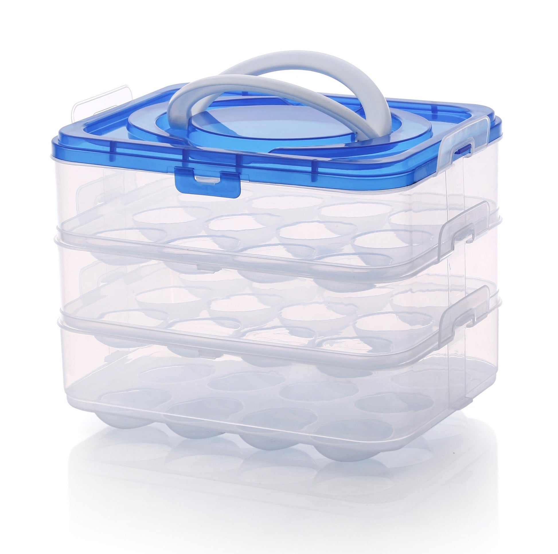 AQ 36 Egg Storage Box | 3 - Layer Stackable Egg Holder with Lid | Fridge Organizer for Fresh & Safe Egg Storage | Plastic Egg Container for Kitchen & RefrigeratorAQUAQLEAN STOREFRONT