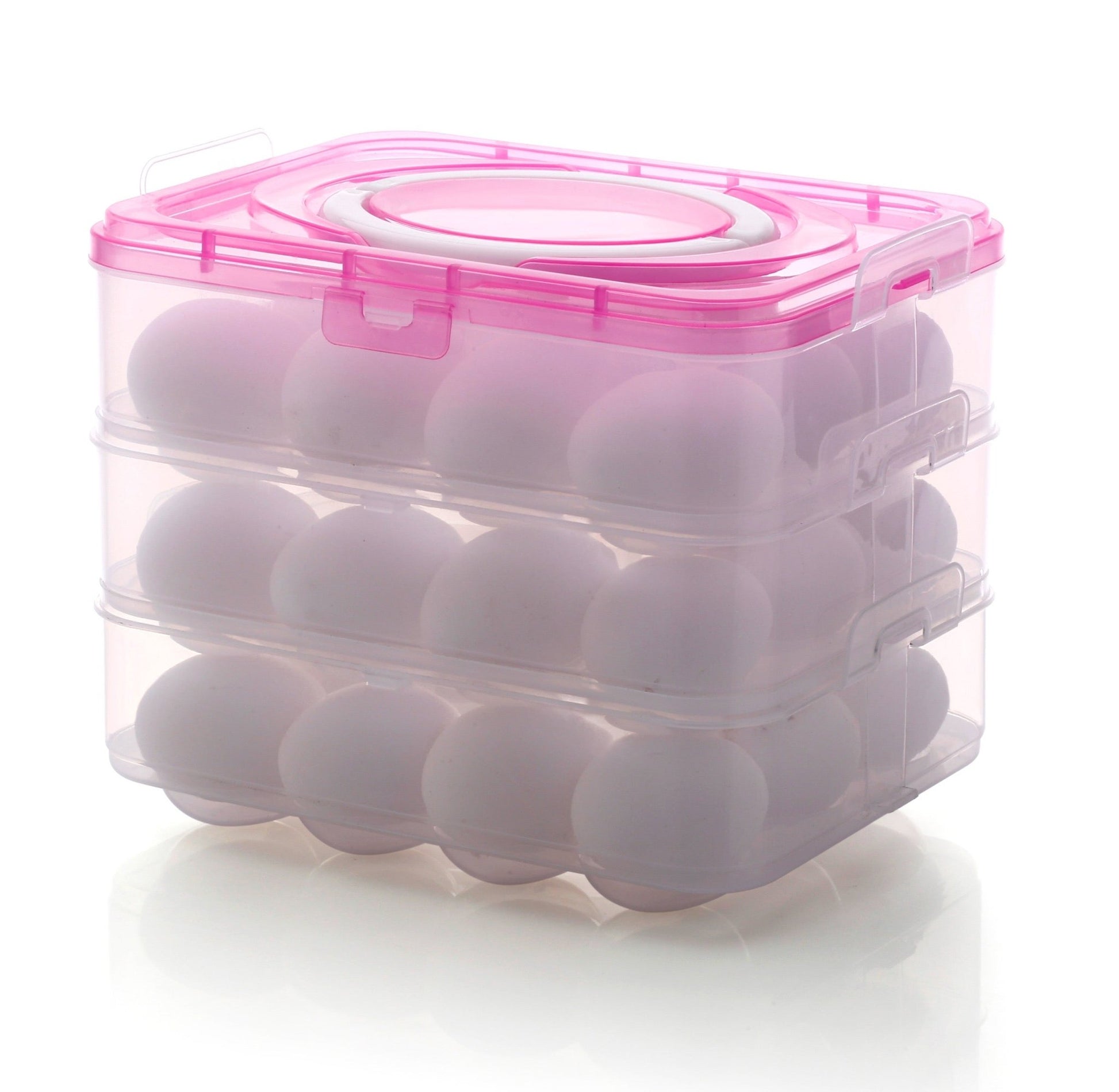 AQ 36 Egg Storage Box | 3 - Layer Stackable Egg Holder with Lid | Fridge Organizer for Fresh & Safe Egg Storage | Plastic Egg Container for Kitchen & RefrigeratorAQUAQLEAN STOREFRONT