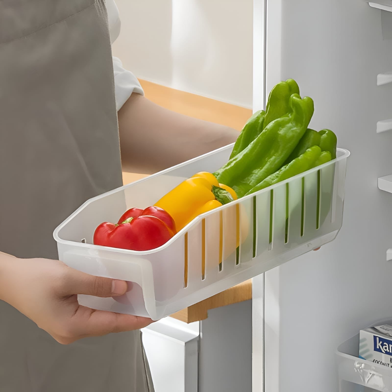 Aquaqlean 4Pcs Fridge Storage Boxes | Multipurpose Transparent Containers for Kitchen & Refrigerator | Space - Saving Side Door Organizer for Fruits & VegetablesAQUAQLEAN STOREFRONT