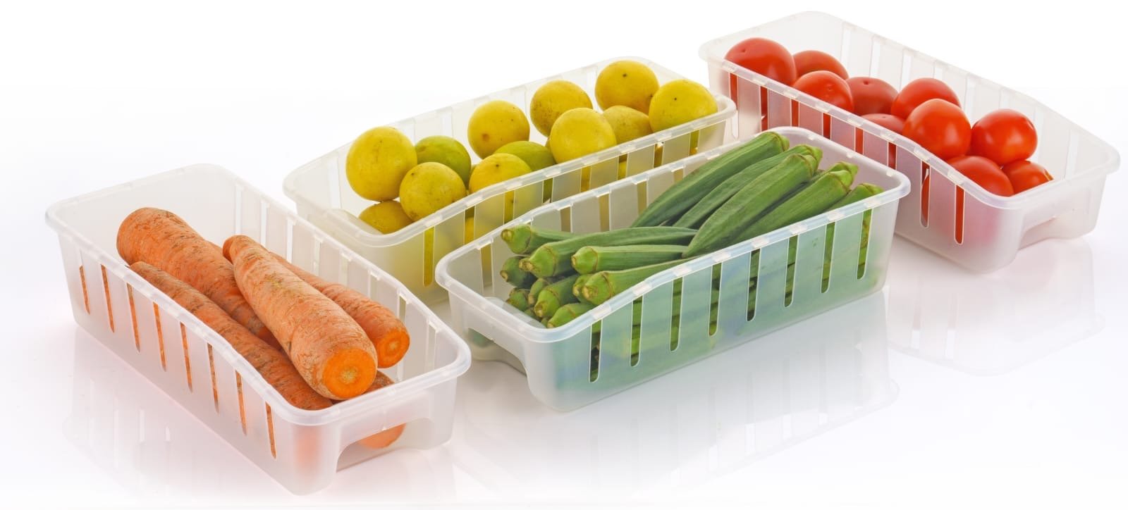 Aquaqlean 4Pcs Fridge Storage Boxes | Multipurpose Transparent Containers for Kitchen & Refrigerator | Space - Saving Side Door Organizer for Fruits & VegetablesAQUAQLEAN STOREFRONT