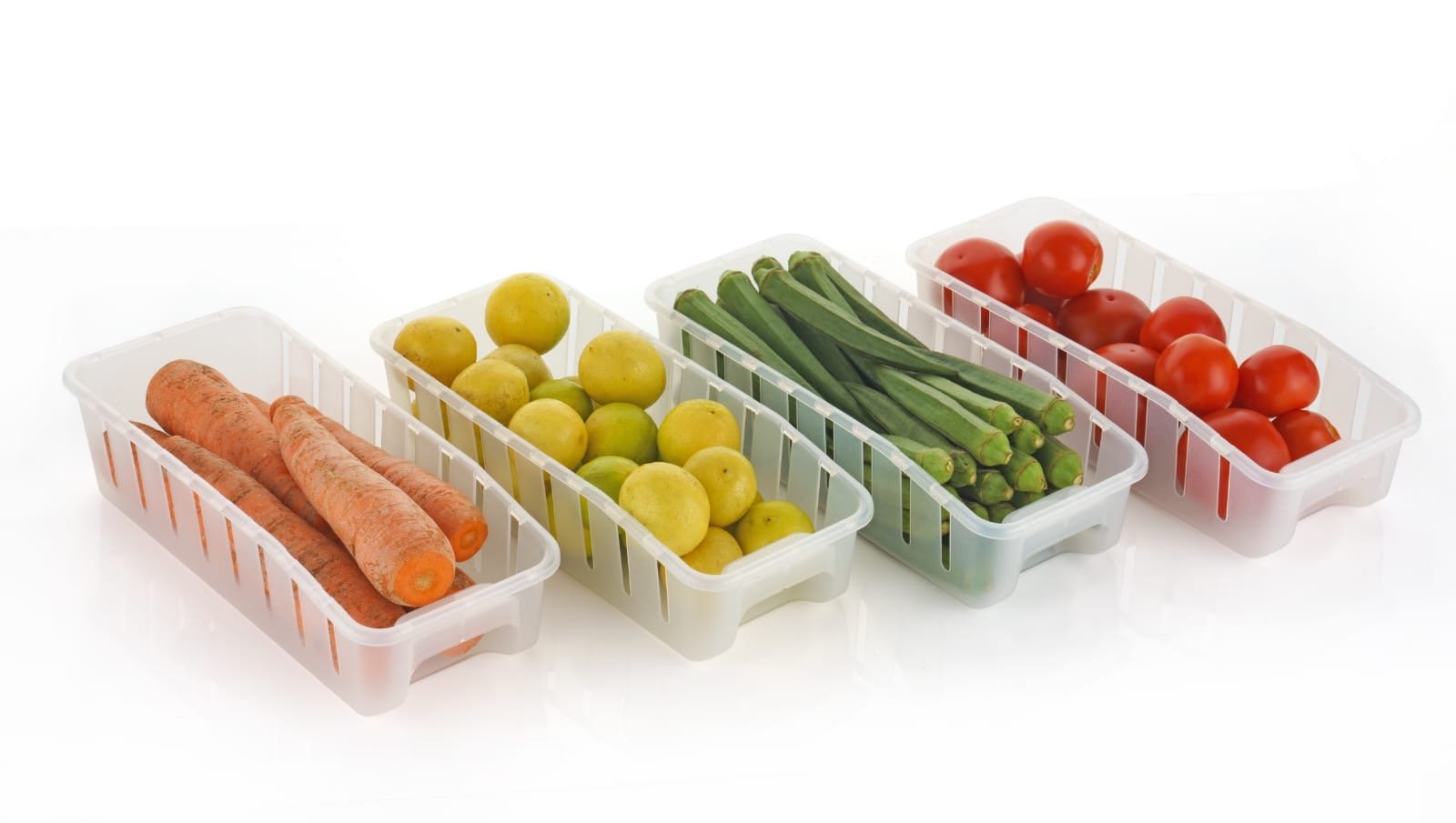 Aquaqlean 4Pcs Fridge Storage Boxes | Multipurpose Transparent Containers for Kitchen & Refrigerator | Space - Saving Side Door Organizer for Fruits & VegetablesAQUAQLEAN STOREFRONT