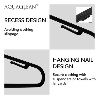 AQUAQLEAN Black Plastic Hangers For Clothes, Wardrobe Management, Space Saver For Clothes Hanging Needs(Pack Of 12)AQUAQLEAN STOREFRONT