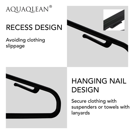 AQUAQLEAN Black Plastic Hangers For Clothes, Wardrobe Management, Space Saver For Clothes Hanging Needs(Pack Of 12)AQUAQLEAN STOREFRONT