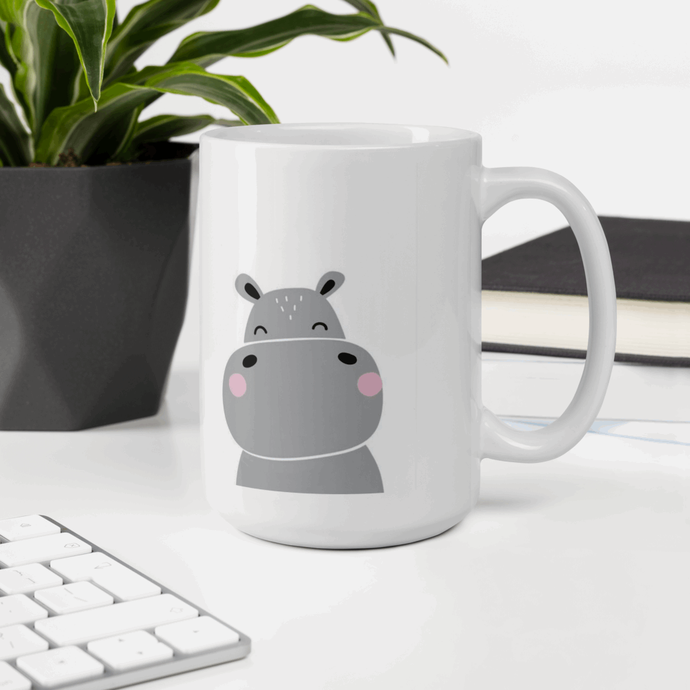 Aquaqlean Choose your personality white glossy mugs - Happy HippoAQUAQLEAN STOREFRONT