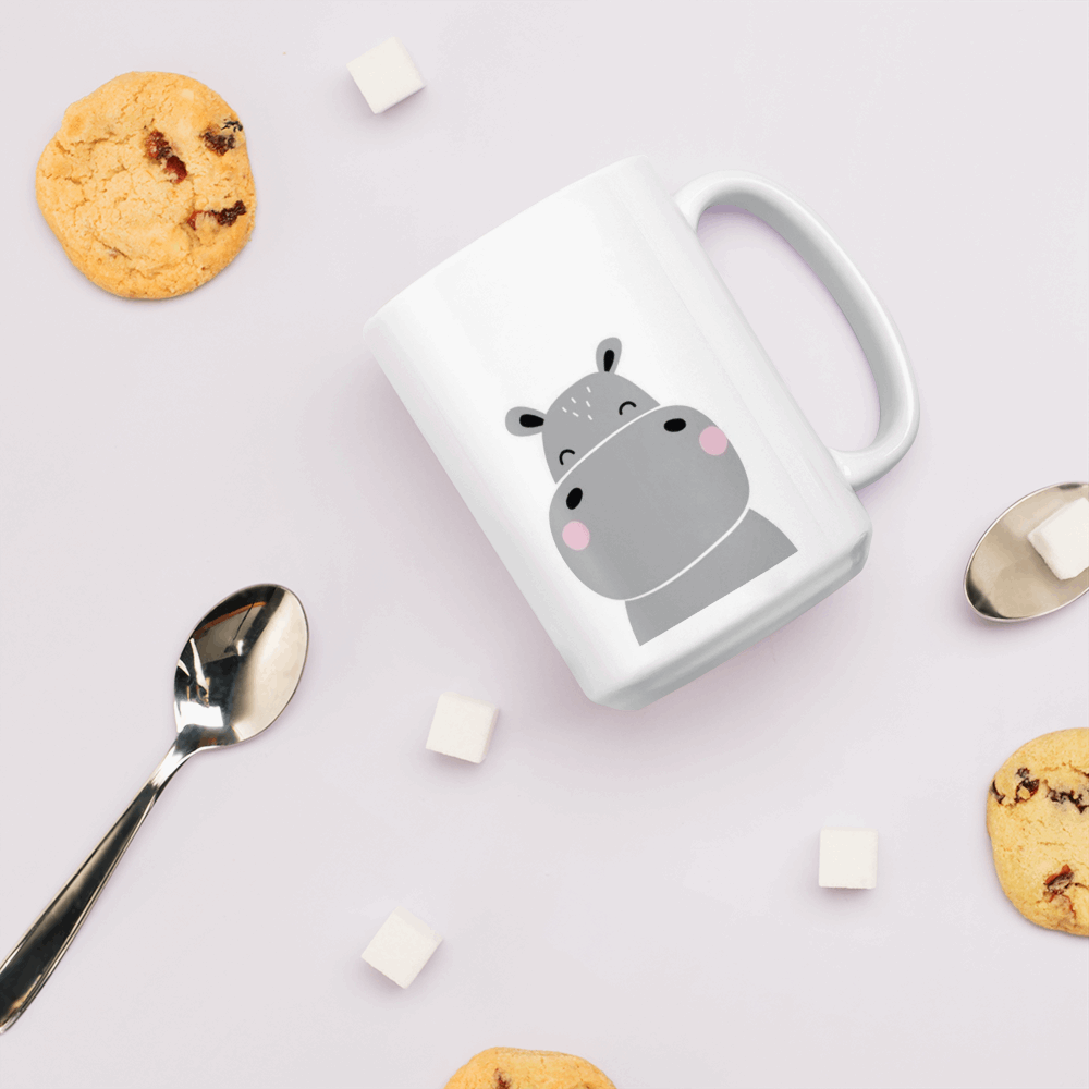 Aquaqlean Choose your personality white glossy mugs - Happy HippoAQUAQLEAN STOREFRONT