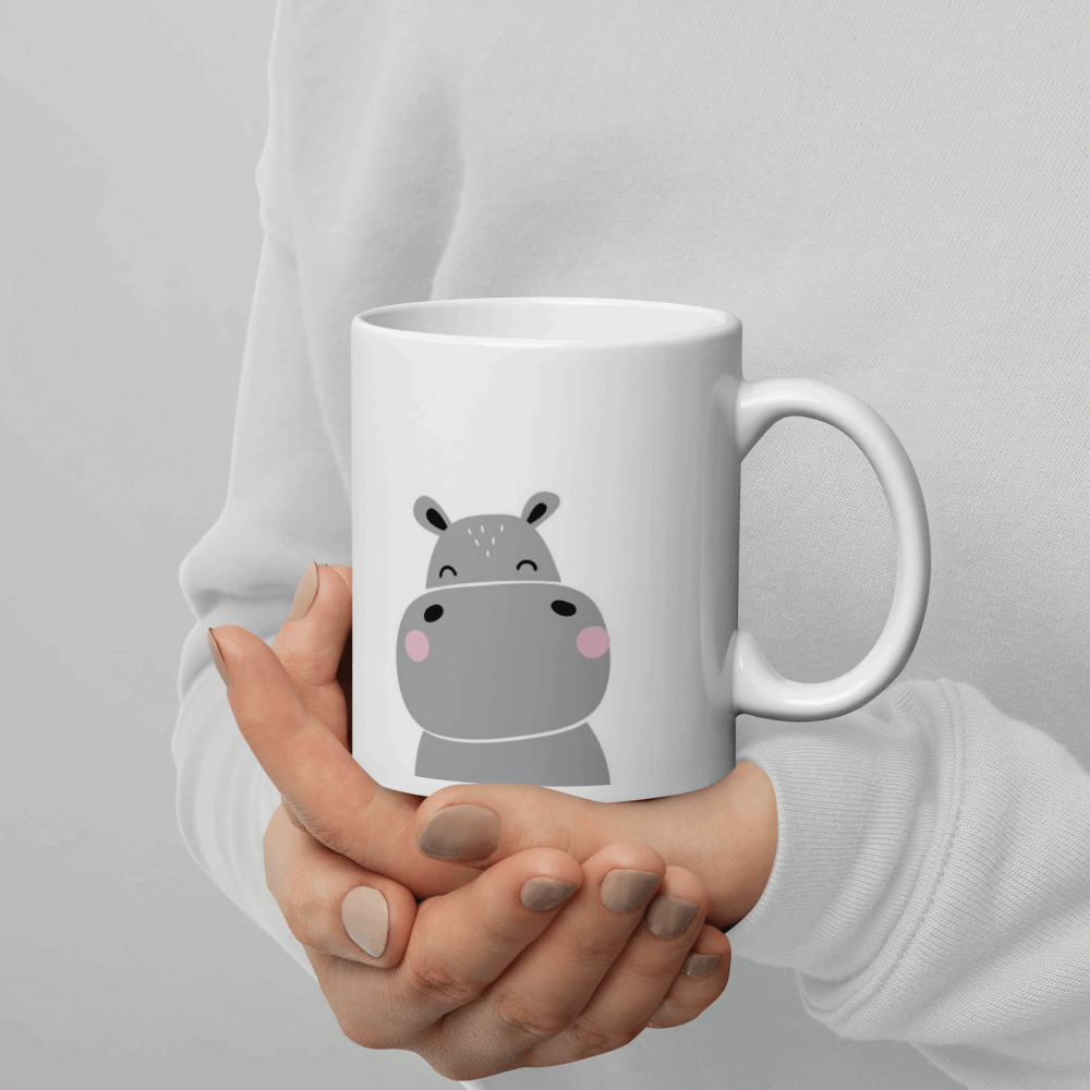 Aquaqlean Choose your personality white glossy mugs - Happy HippoAQUAQLEAN STOREFRONT