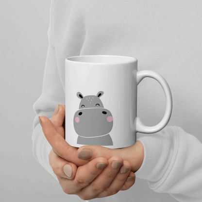 Aquaqlean Choose your personality white glossy mugs - Happy HippoAQUAQLEAN STOREFRONT