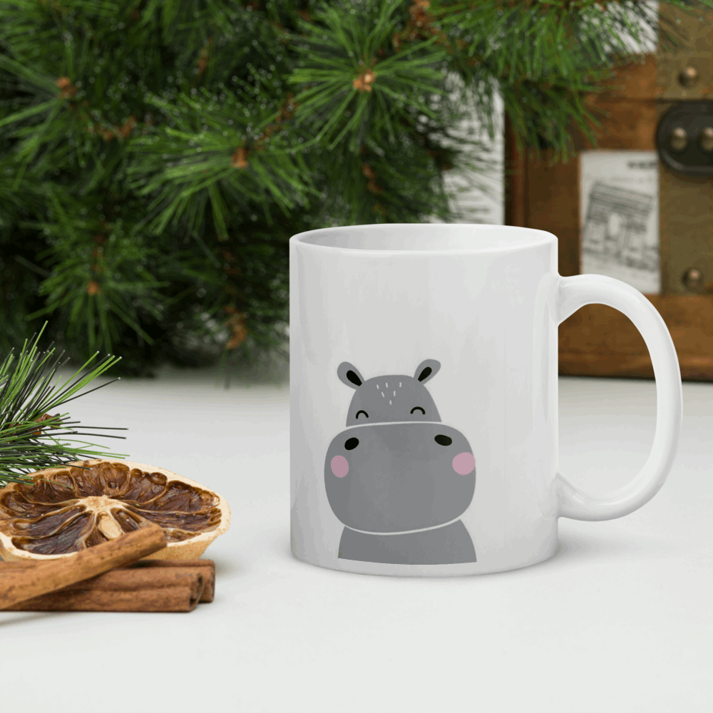 Aquaqlean Choose your personality white glossy mugs - Happy HippoAQUAQLEAN STOREFRONT